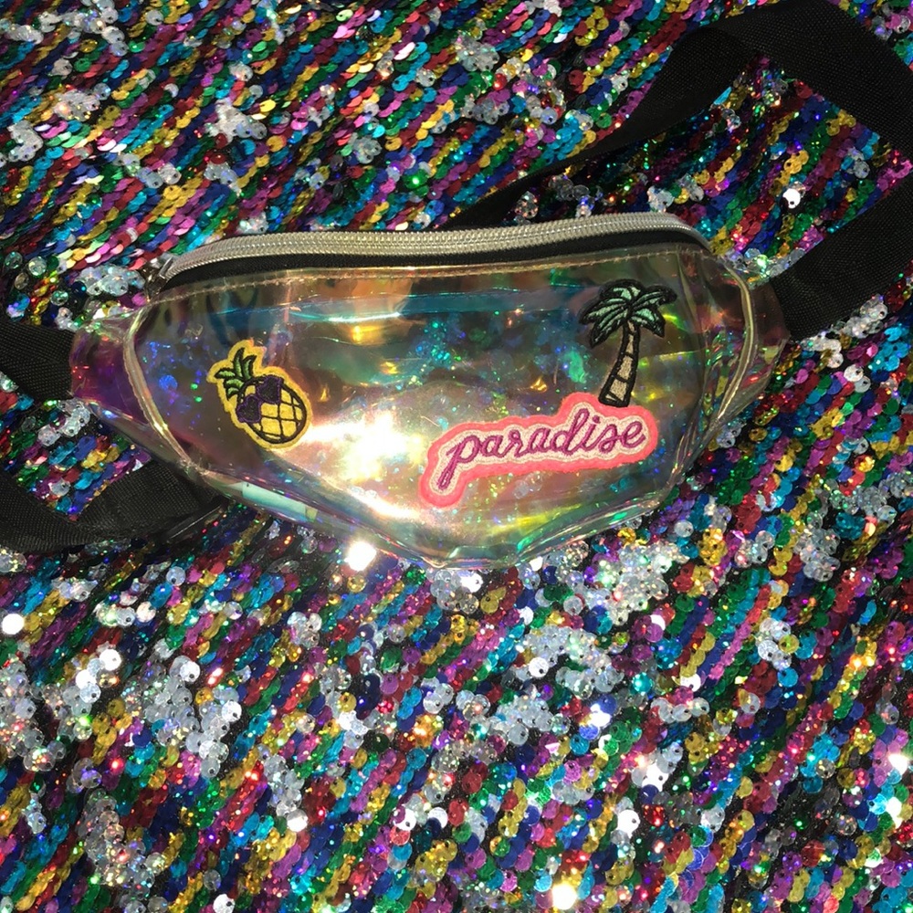 Girls iridescent Patched Fanny Pack